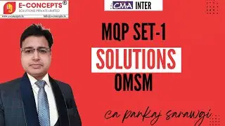 MQP OMSM Solution June 2024 Set-1 CMA Inter By CA Pankaj Sarawagi