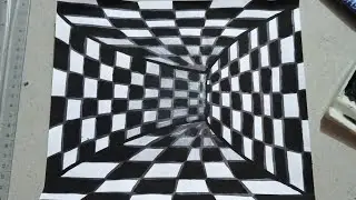How To Draw 3D Tunnel ||Step By Step 3D Optical illusion