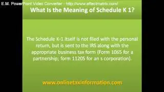 what is the meaning of schedule k 1