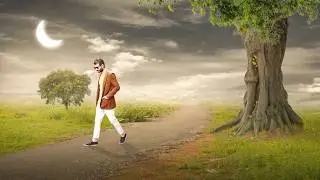 Adobe photoshop Tutorial Alone Boy WALKING ON amazing ROAD side nature