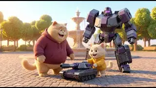 KITTEN and dad's Giant Robot Tank Adventure! 🤖🐱 | AI Cat Story | Jasper Cat Stories
