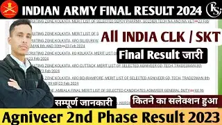 Agniveer 2nd Phase Result 2023 / All India Clk Final Result Published  / Army final cut off 2024 #ks