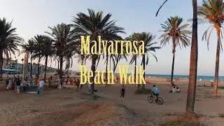 Malvarrosa Beach 4K Walking Tour | Valencia’s Most Beautiful Seafront