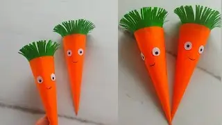 How to make paper carrot | DIY Paper carrots | Nursery craft ideas | paper craft easy | kids craft