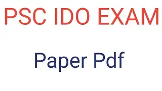 PSC IDO EXAM QUESTION PAPER PDF DOWNLOAD
