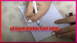 vẽ tranh sticker tươi s&aacute;ng