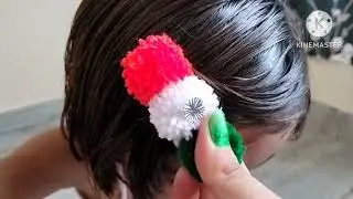 diy pom pom indian flag 🇮🇳 hair pin #hairpins #flag #india #independenceday #craft #diy