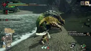 [MH:Rise] Low Rank Village Quest - Arzuros Longsword Gameplay | Quiryu