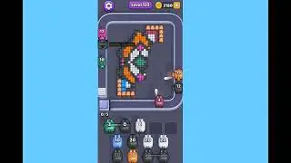 Pixel Flow Level 123 Hard. Walkthrough Gameplay