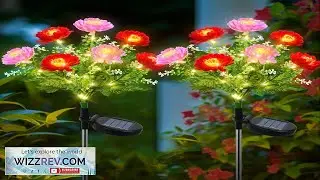 Outdoor Solar Flowers Light Waterproof for Yard Garden Patio Landscape Decor 2PC