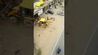 Drone shot of jcb | jcb after bushing | jcb workshop drone video #aerialvehicles #dronerepair #jcb
