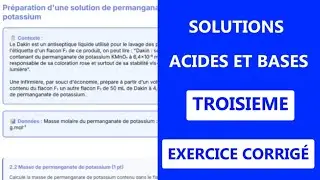 Exercice corrig&eacute; SOLUTION AQUEUSE - ACIDE ET BASE