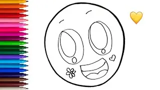 How To Draw smiley face emoji | smiley face emoji Drawing Easy | Drawing For Kids