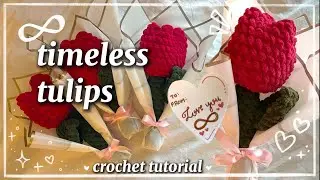 Timeless Tulips🌷Crochet Tutorial | Crochet Jumbo Plushie Tulip Flower | Beginner Friendly Crochet