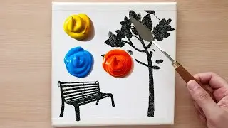 How To Paint Colorful Woods In Autumn Park | Easy painting for beginners