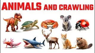 Learn 25 Sea Animals, Bugs and Insects 🌊 Creepy Crawly Friends 🐞Carnotaurus, Green sea turtle, Crab