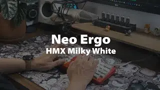 Neo Ergo (Spray-coated Red) w/ Swagkeys x HMX Milky White | CRP Greek | Typing ASMR