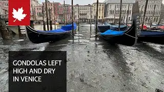 Venice canals almost run dry
