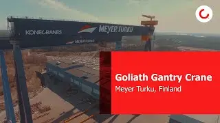 Konecranes Goliath Gantry Crane erection at Meyer Turku shipyard, Finland