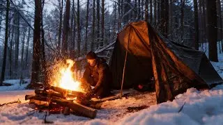 ДВА ДНЯ ОДИН В ЗИМНЕМ ЛЕСУ ПОХОД ПО ДИКОЙ РЕКЕ