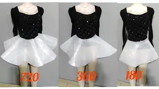 How to cut 180, 360 and 720 degree flare. Half circle / full circle / circle skirt / peplum. DIY