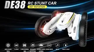 DEERC RC Stunt Cars Remote Control Car Toys for Kids, Demo Mode Music & Led Lights Control...