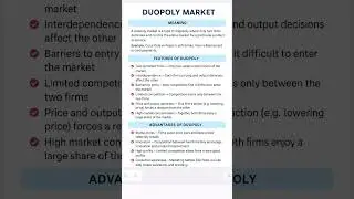 Duopoly Market in economics | Market Structure | #shorts #shortsfeed #education #shortsyoutube