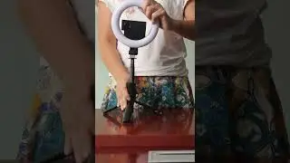 6 inch LED ring light with selfie tripod
