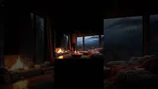Cozy Fireplace & Rain Sounds 🌧️🔥 | Relaxing Ambience (No Music)