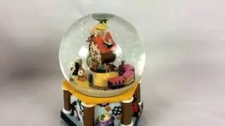 FAO Schwarz NIB New Musical Clock Tower Snow Globe Christmas Rare Toy Rotating
