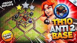 The ULTIMATE TH10 ANTI 2 STAR BASE with LINK 2024 | Town Hall 10 Trophy Base ANALYSIS + PROOF Replay