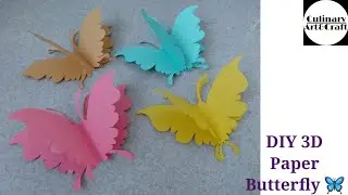 DIY 3D Paper Butterfly 🦋 Easy & Fun Craft Tutorial @CulinaryArtAndCraft 