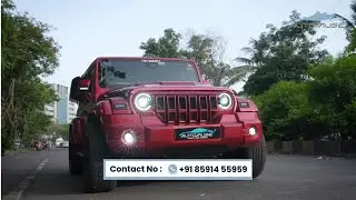 Mahindra Thar Roxx Interior Makeover | Yellow Leather Seats & Red Ambience | Automuse | Car Interior