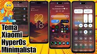 Novo Tema Xiaomi Minimalista &Iacute;cones Dark Control Center Estilo HyperOs 3 Liquid Glass @CiclopeTech