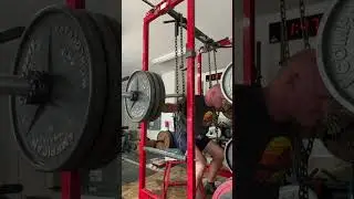 High bar squat with Bow bar on 7/31/24 with 323lbs.