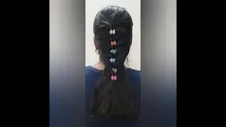 Doing sister's hair (Simple hairstyle for kids) #shorts