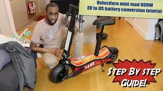 Velocifero mini mad 800w EU to US battery conversion tutorial- HERVEs WORLD-EP 375