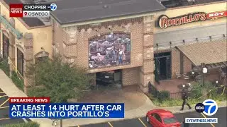 14 injured after car crashes into west suburban Portillo's