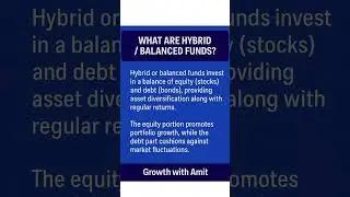 &ldquo;Hybrid Mutual Funds Explained | Safe & Smart Investment for Balanced Growth 📈💰&rdquo; #mutualfunds