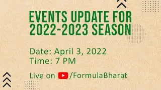 Events Update for 2022-2023 Season