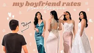 MY BOYFRIEND RATES my PROM DRESSES ft. JJs House ♡ *TRY ON HAUL* | 2021