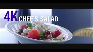 Commercial for a restaurant - serving chef's salad in 4k (food court