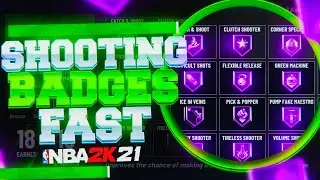FASTEST WAY TO GET SHOOTING BADGES MAXED IN NBA 2K21! 40K XP PER GAME!