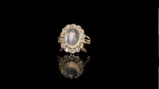 Edwardian Enchantment: Diamond Moonstone Ring 11993