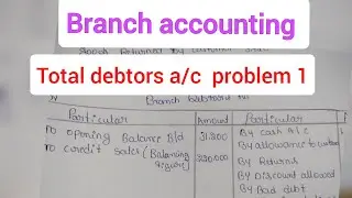 Branch account total debtors account problem no 1 bcom bba