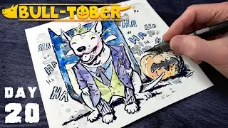 Inktober, 20-й день | Бультерьер Джокер + рисунок Бэтмена + комментарии