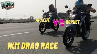 TVS APACHE VS HONDA HORNET DRAG RACE | 1 Km DRag Race | Beat The Milestones | Btm