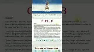 CTRL+B Shortcut Key | Computer Shortcut keys | MS Office Shortcuts Keys | MS Word