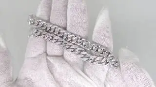 Rhodium Miami Cuban CZ Bling Bracelet 8MM