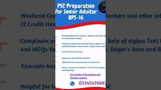 PSC Preparation # AJKPSC # Scinor Auditor # FPSC